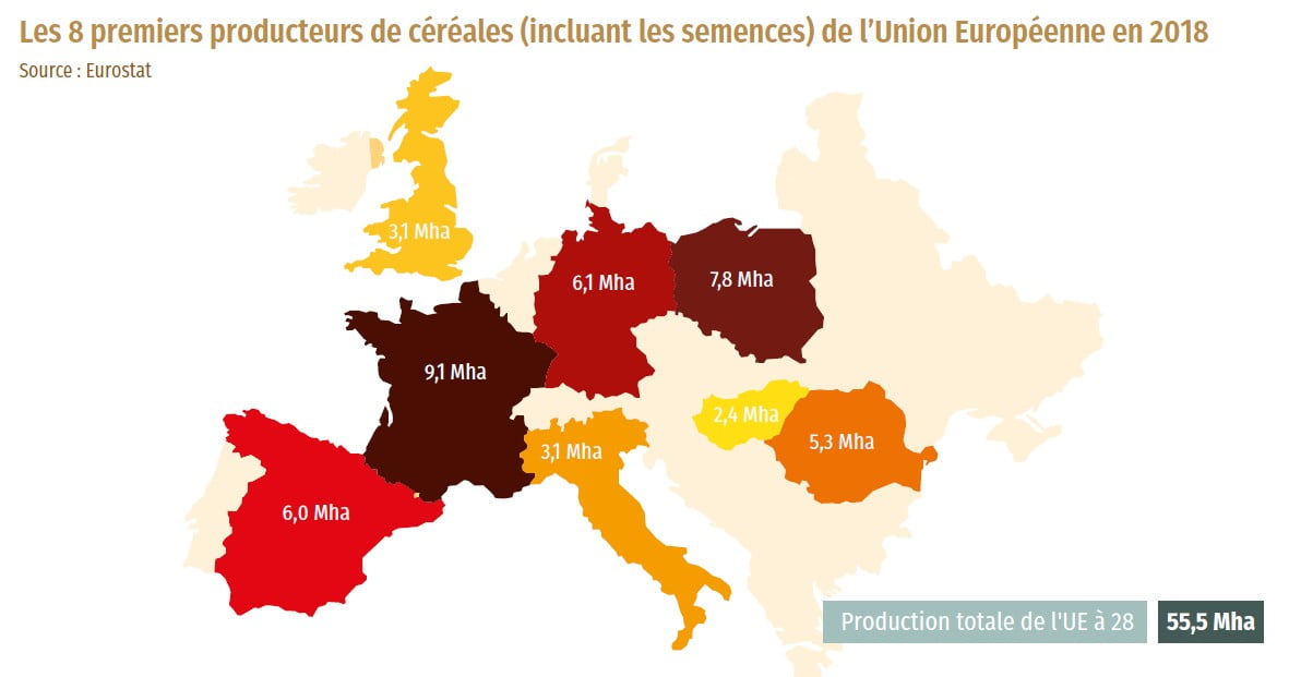 Premiers producteurs de céréales de l'UE